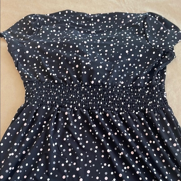 Ricki's Black and White Ruched Tie Front Midi Dress - Picture 6 of 7